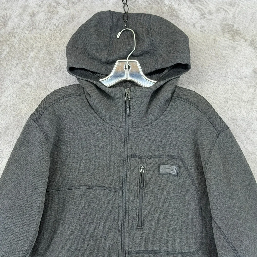 The North Face Hoodie Mens XL Gordon Lyons Dark Grey Heather Fleece NF0A33R4 EUC